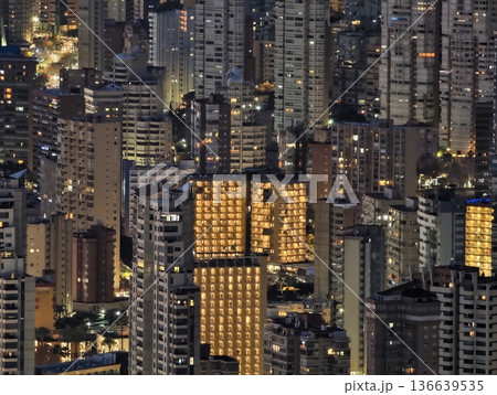 Indoor And Outdoor Architectural Elements At Dusk Offer Rich Narrative Of City Living And Design Nuances 136639535