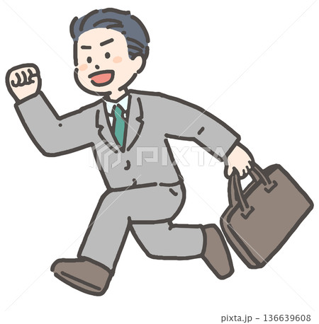 笑顔で走る若手・中堅ビジネスマン 136639608