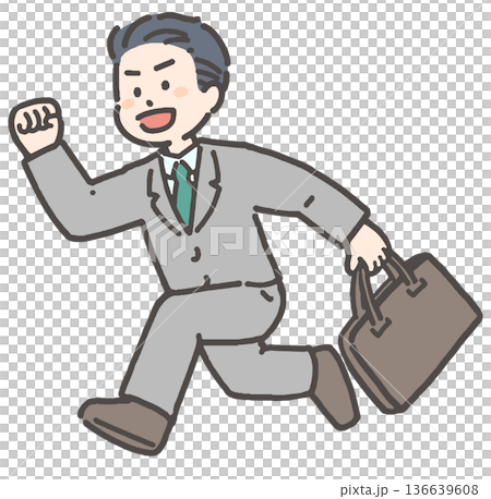 笑顔で走る若手・中堅ビジネスマン 136639608