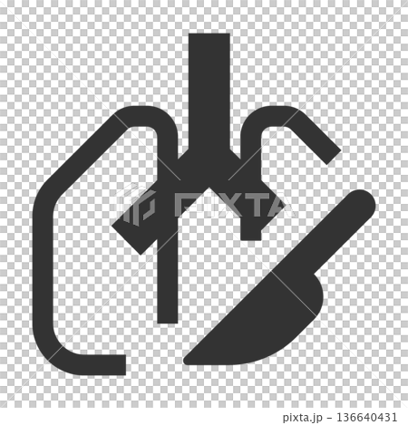 呼吸外科手術圖示（簡潔線條畫，單色） 136640431