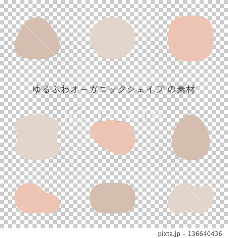 一組色彩豐富的自然形狀和抽象幾何形狀，可用於社交媒體貼文和橫幅廣告。 136640436