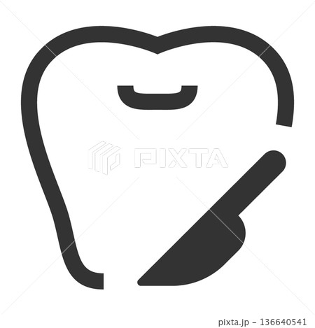 歯科口腔外科 アイコン(シンプル・線画・モノクロ) 歯科口腔外科 アイコン(シンプル・線画・モノクロ) 136640541