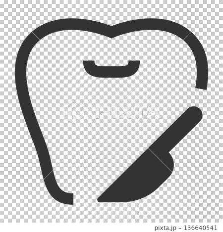 歯科口腔外科 アイコン(シンプル・線画・モノクロ) 歯科口腔外科 アイコン(シンプル・線画・モノクロ) 136640541