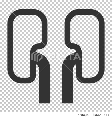 腎臓内科　アイコン（シンプル・線画・モノクロ） 136640544