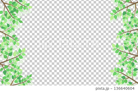 Fresh green leaf frame 5_horizontal 136640604