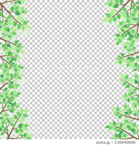 Fresh green leaf frame 5_square Fresh green leaf frame 5_square 136640606