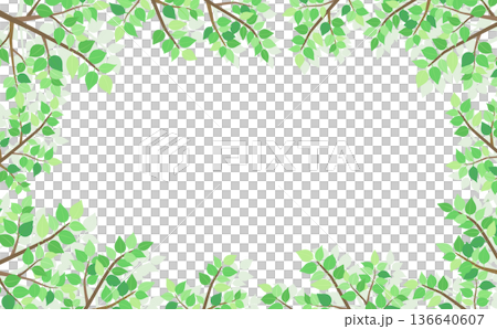 Fresh green leaf frame 6_horizontal 136640607