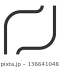 消化器内科　胃　アイコン（シンプル・線画・モノクロ） 136641048
