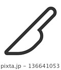 外科　メス　アイコン（シンプル・線画・モノクロ） 136641053