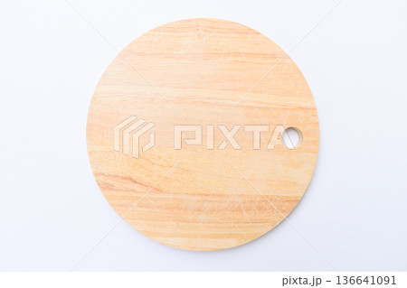 brown wooden sphere cuttingboard isolated on white background brown wooden sphere cuttingboard isolated on white background 136641091
