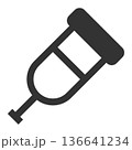 リハビリテーション科　アイコン（シンプル・線画・モノクロ） 136641234