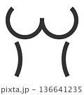 乳腺外科　アイコン（シンプル・線画・モノクロ） 136641235