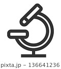 病理診断科　アイコン（シンプル・線画・モノクロ） 136641236