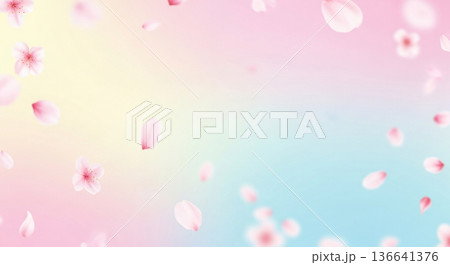 春風を感じるパステル背景 136641376