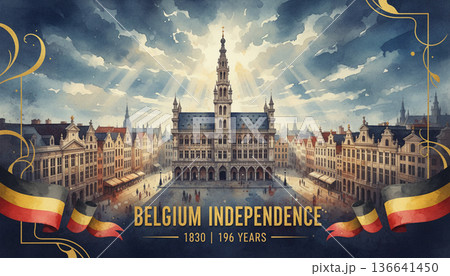 Belgium Independence Anniversary Poster 136641450