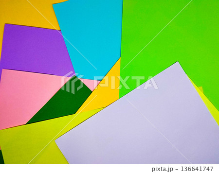 Colorful paper background with copy space for text or image. Top view. Colorful paper background with copy space for text or image. Top view. 136641747