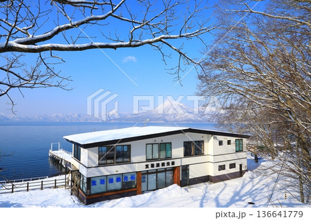 支笏湖畔 雪景色 支笏湖畔 雪景色 136641779