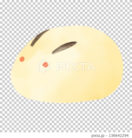 Watercolor illustration of rabbit bun, Japanese sweets, spring material 136642294