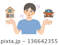 資産形成について考える男性のイラスト 136642355