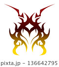 Abstract Tribal Flame Design Element. 136642795