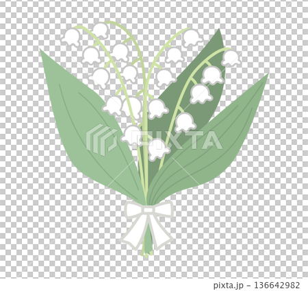 簡單的鈴蘭花束插圖 136642982