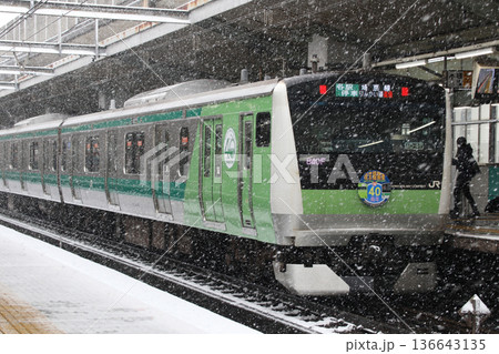 ［JA］冬の埼京線E233系電車（開業40周年記念ラッピング編成） 136643135