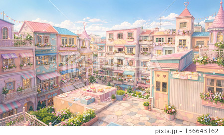 カラフルな街並み 136643162