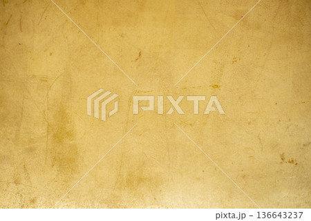 Gold texture design element blurred background glittering. Golden pattern backdrop decoration with copy space. Magic yellow orange shiny glowing selective focus. Glamour effect gold antique defocused 136643237