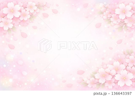 満開の桜の花の背景イラスト 136643397