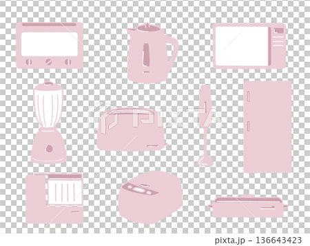 Simple kitchen appliances illustration set Simple kitchen appliances illustration set 136643423