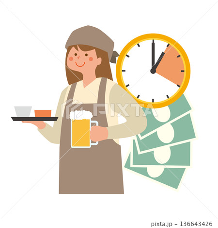 スポットワークと働く女性 136643426