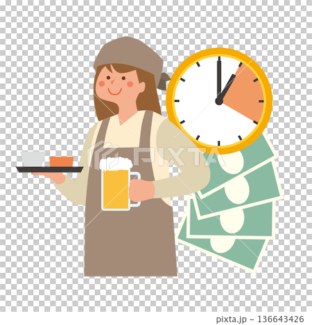 スポットワークと働く女性 136643426