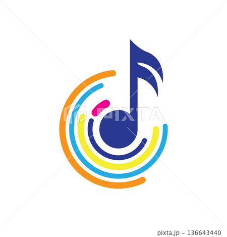 Music note logo Vector design 136643440