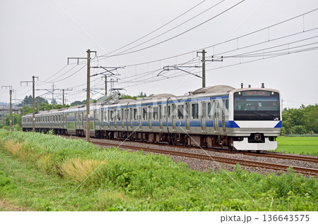 常磐線　岩間ー羽鳥　JR東日本　E531系　K406編成（勝田） 136643575