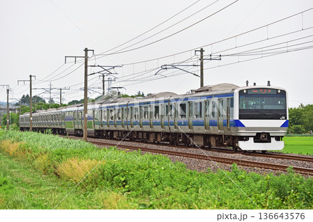 常磐線　岩間ー羽鳥　JR東日本　E531系　K411編成（勝田） 136643576