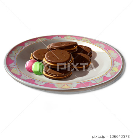 ホワイトデー、お菓子、マカロン、バレンタインデーのお返し、透過、ギフトボックス、ギフト、スイーツ 136643578