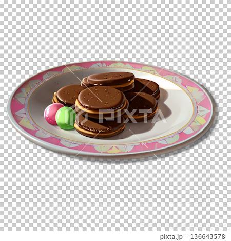 ホワイトデー、お菓子、マカロン、バレンタインデーのお返し、透過、ギフトボックス、ギフト、スイーツ 136643578