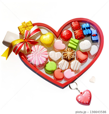 ホワイトデー、お菓子、マカロン、バレンタインデーのお返し、透過、ギフトボックス、ギフト、スイーツ 136643586