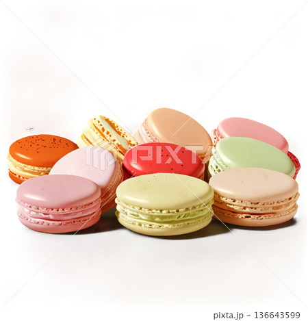 ホワイトデー、お菓子、マカロン、バレンタインデーのお返し、透過、ギフトボックス、ギフト、スイーツ 136643599