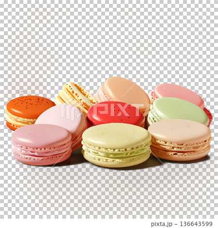 ホワイトデー、お菓子、マカロン、バレンタインデーのお返し、透過、ギフトボックス、ギフト、スイーツ 136643599