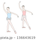 二人のバレエレッスン 136643619