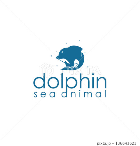Cute friendly dolphin logo suitable for brand design Cute friendly dolphin logo suitable for brand design 136643623