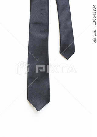 black necktie isolated on white background, father day concept and business style black necktie isolated on white background, father day concept and business style 136643834