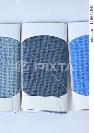 sample color shade of blue fabric textile of clothing industry 136643840
