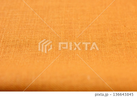 orange hemp viscose natural fabric cloth color, sackcloth rough texture of textile fashion 136643845
