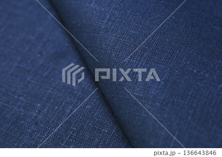 blue hemp viscose natural fabric cloth color, sackcloth rough texture of textile fashion 136643846