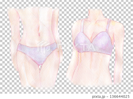 水彩イラスト　女性用アンダーウェア　 136644025