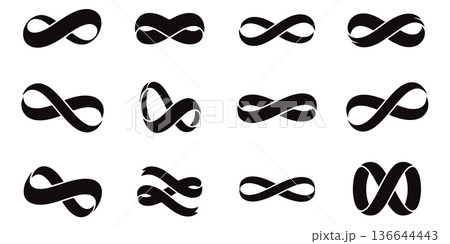 Infinity Symbol Logo Collection Abstract Loop Shapes Modern Endless Design Vector Set Infinity Symbol Logo Collection Abstract Loop Shapes Modern Endless Design Vector Set 136644443