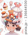 女の子の頭の中はおもちゃお菓子など楽しい欲求でいっぱい 136644500
