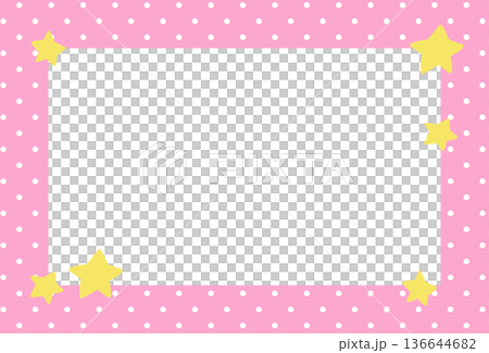 Pink polka dot pattern rectangle frame with stars for print, polaroid photo, ad template, social media, poster, book cover design, notepad, sticky note, memo, banners, border, postcard Pink polka dot pattern rectangle frame with stars for print, polaroid photo, ad template, social media, poster, book cover design, notepad, sticky note, memo, banners, border, postcard 136644682